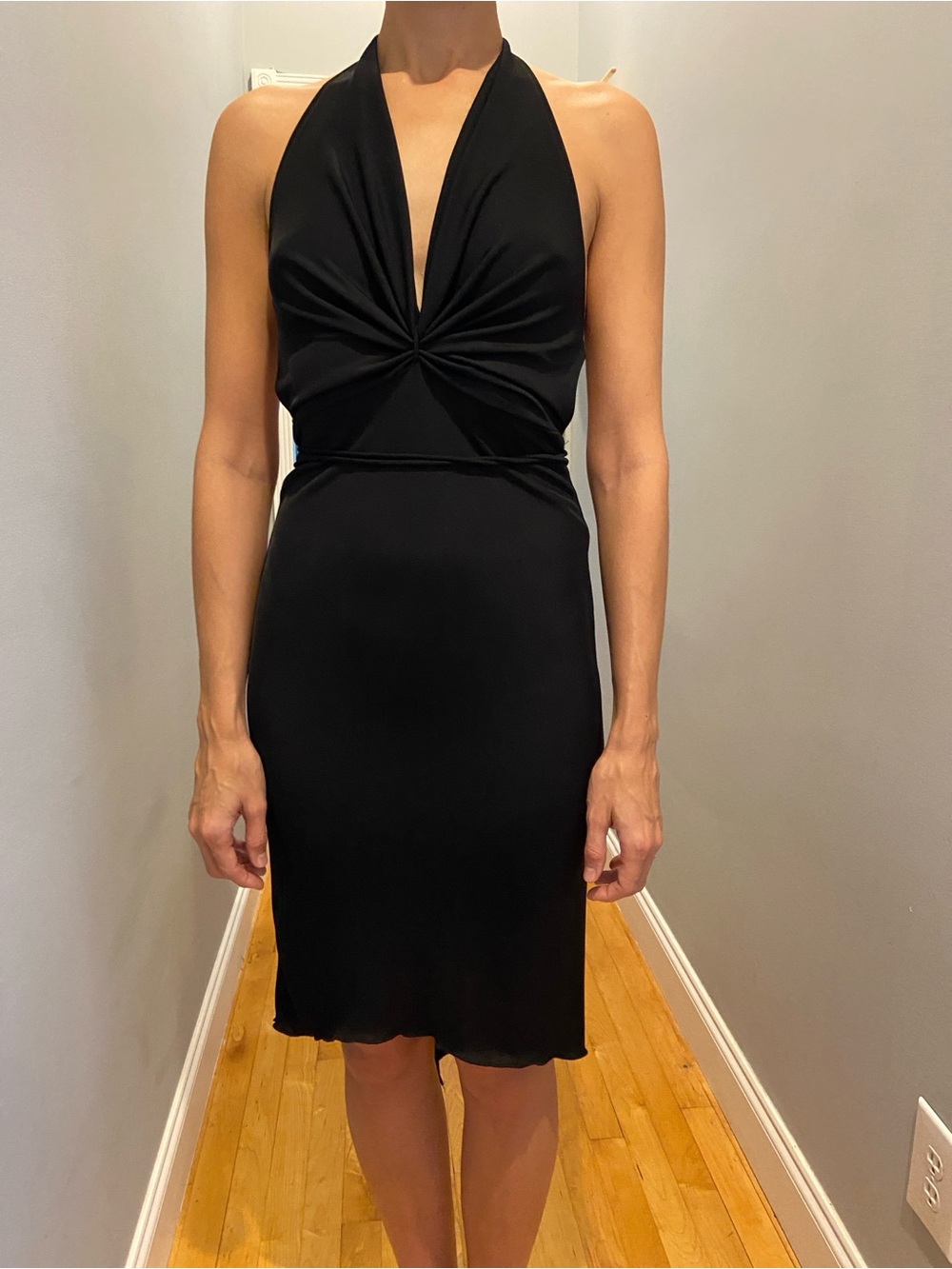 Sexy Black Hi Lo Halter Dress
